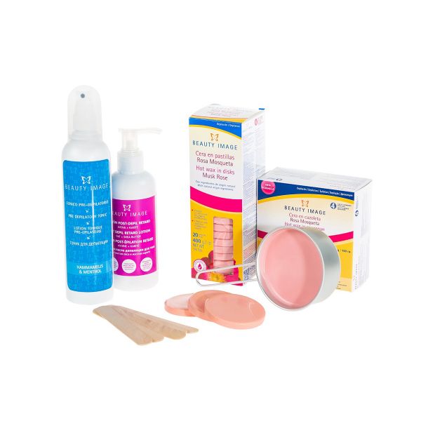 Waxing-Set | Starter (Muskat Rose) Heißwachs-Töpfchen + Scheiben